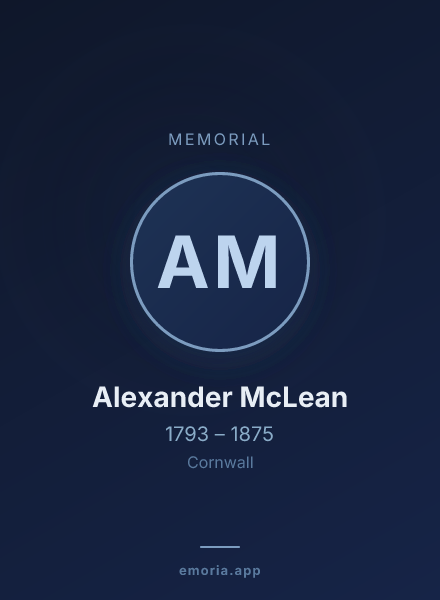 Memorial portrait of Alexander McLean