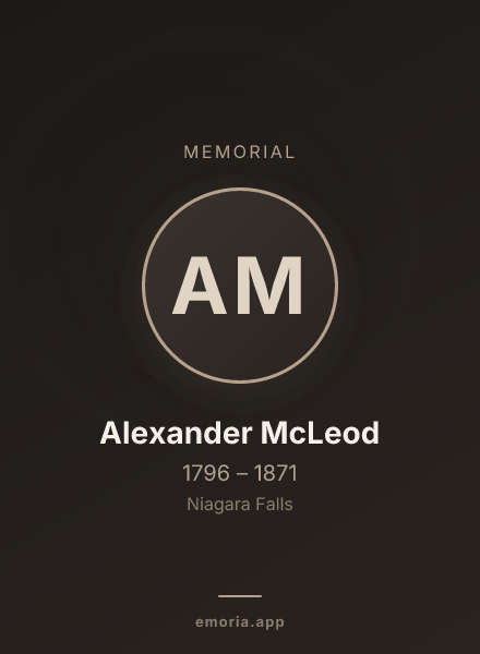 Memorial portrait of Alexander McLeod