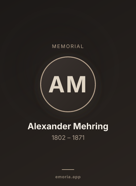 Memorial portrait of Alexander Mehring