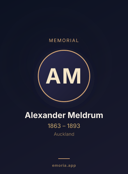 Memorial portrait of Alexander Meldrum
