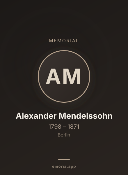 Memorial portrait of Alexander Mendelssohn