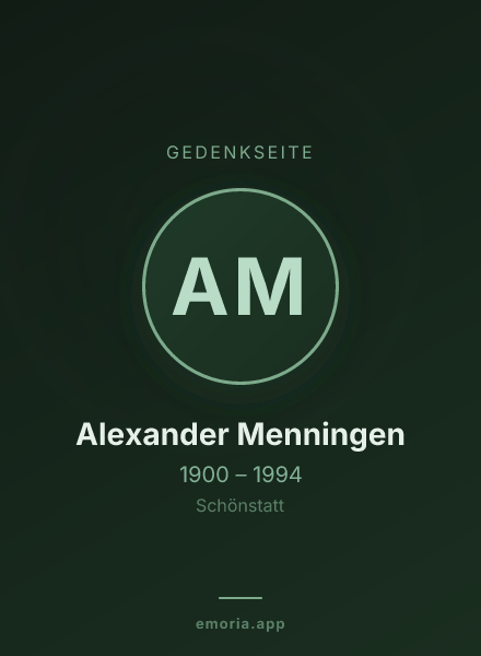 Gedenkportrait von Alexander Menningen