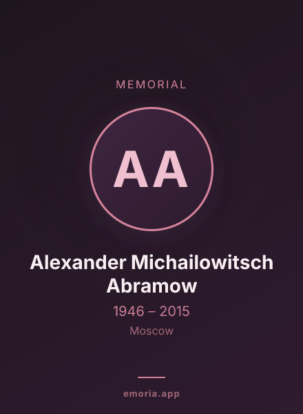 Memorial portrait of Alexander Michailowitsch Abramow