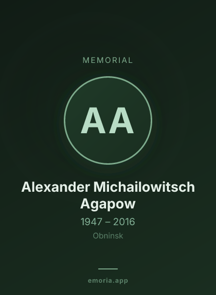 Memorial portrait of Alexander Michailowitsch Agapow