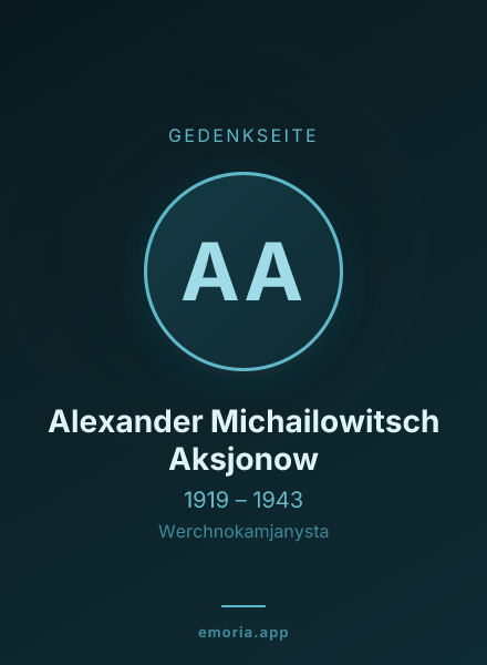 Gedenkportrait von Alexander Michailowitsch Aksjonow