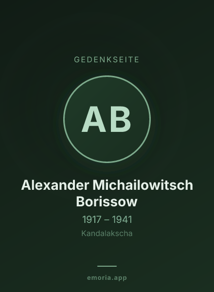 Gedenkportrait von Alexander Michailowitsch Borissow