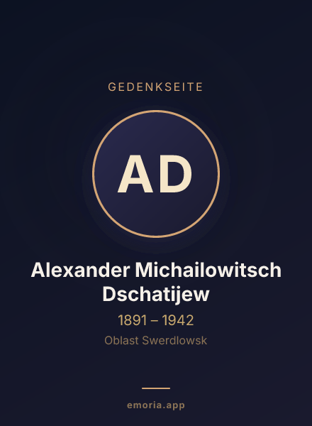 Gedenkportrait von Alexander Michailowitsch Dschatijew