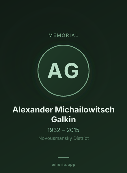 Memorial portrait of Alexander Michailowitsch Galkin