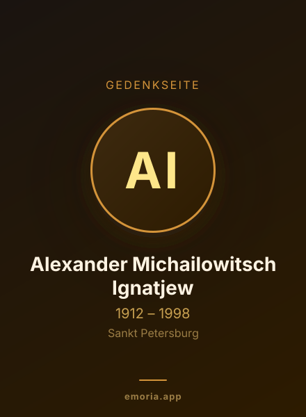 Gedenkportrait von Alexander Michailowitsch Ignatjew