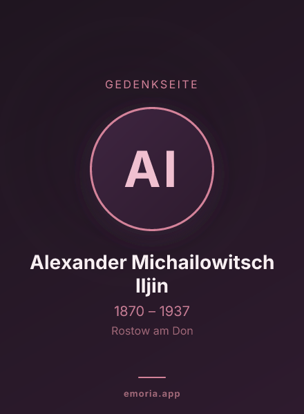 Gedenkportrait von Alexander Michailowitsch Iljin