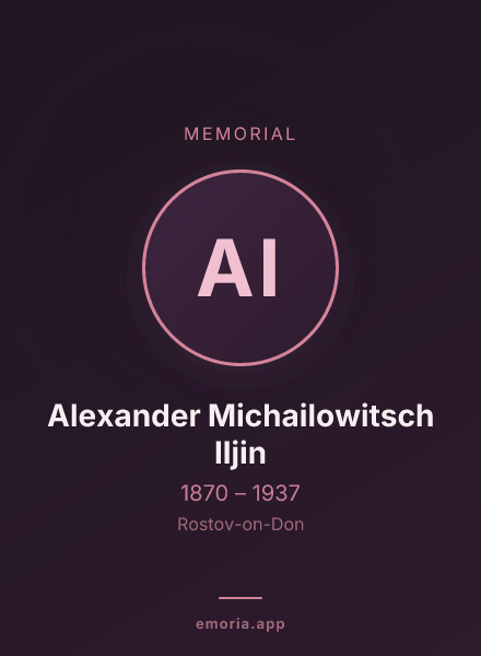 Memorial portrait of Alexander Michailowitsch Iljin