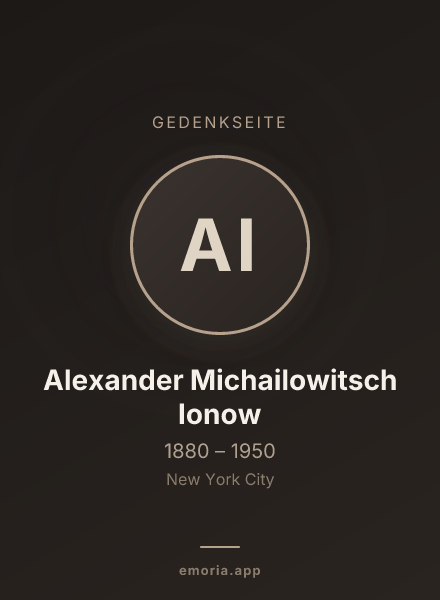 Gedenkportrait von Alexander Michailowitsch Ionow