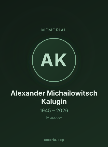 Memorial portrait of Alexander Michailowitsch Kalugin