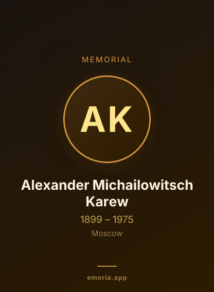 Memorial portrait of Alexander Michailowitsch Karew