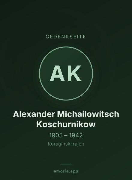 Gedenkportrait von Alexander Michailowitsch Koschurnikow