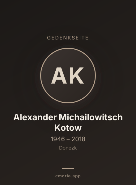 Gedenkportrait von Alexander Michailowitsch Kotow