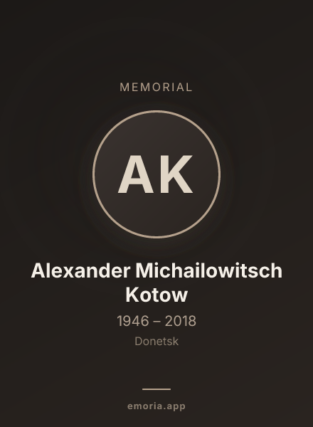 Memorial portrait of Alexander Michailowitsch Kotow