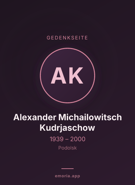 Gedenkportrait von Alexander Michailowitsch Kudrjaschow