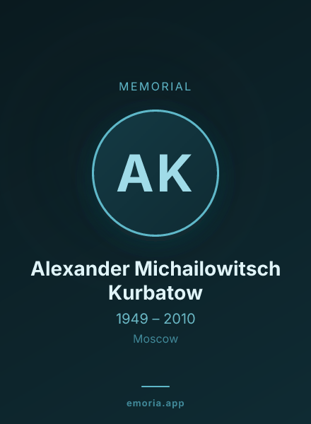 Memorial portrait of Alexander Michailowitsch Kurbatow