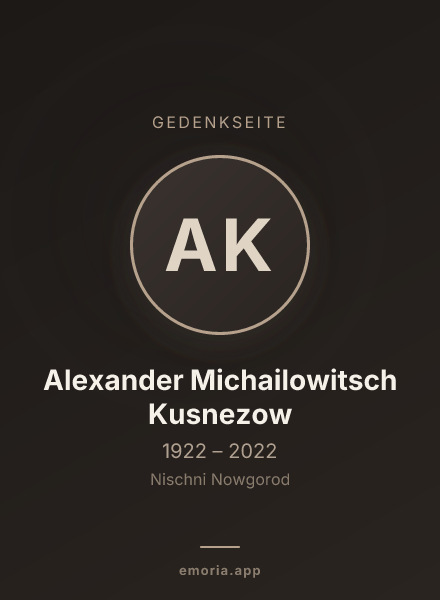 Gedenkportrait von Alexander Michailowitsch Kusnezow