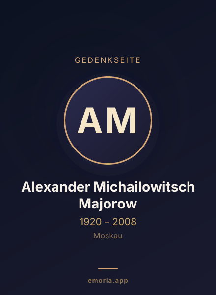 Gedenkportrait von Alexander Michailowitsch Majorow