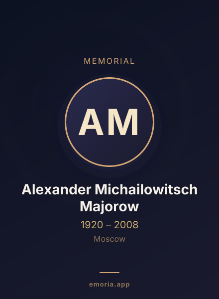 Memorial portrait of Alexander Michailowitsch Majorow