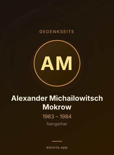 Gedenkportrait von Alexander Michailowitsch Mokrow