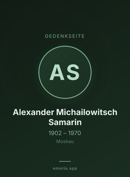Gedenkportrait von Alexander Michailowitsch Samarin