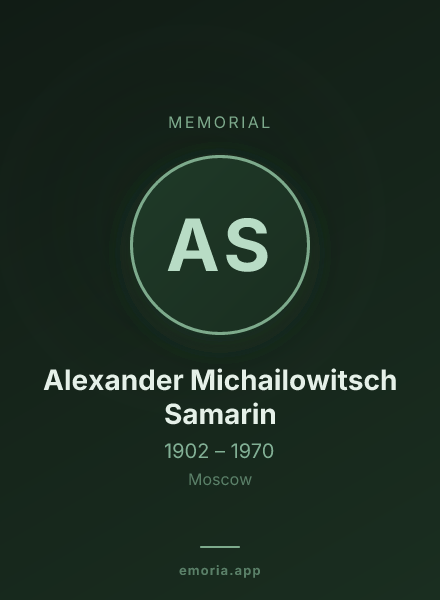 Memorial portrait of Alexander Michailowitsch Samarin