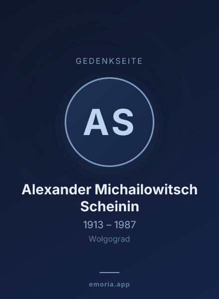 Gedenkportrait von Alexander Michailowitsch Scheinin