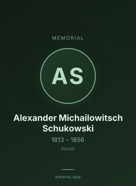 Memorial portrait of Alexander Michailowitsch Schukowski