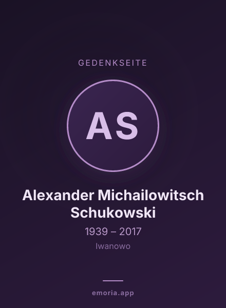 Gedenkportrait von Alexander Michailowitsch Schukowski