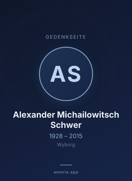 Gedenkportrait von Alexander Michailowitsch Schwer