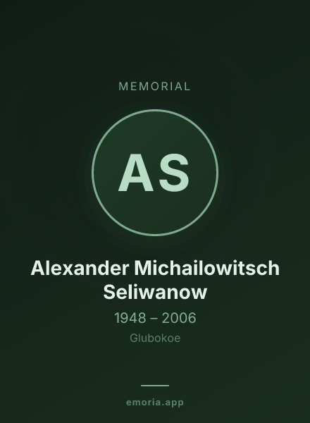 Memorial portrait of Alexander Michailowitsch Seliwanow