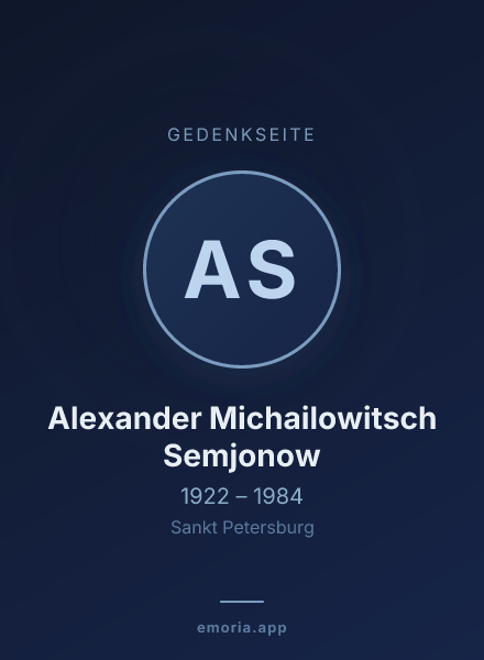 Gedenkportrait von Alexander Michailowitsch Semjonow