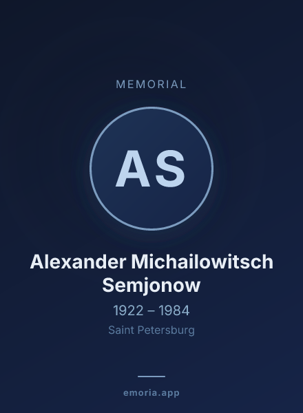 Memorial portrait of Alexander Michailowitsch Semjonow