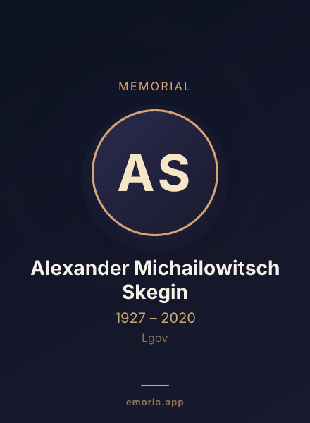 Memorial portrait of Alexander Michailowitsch Skegin