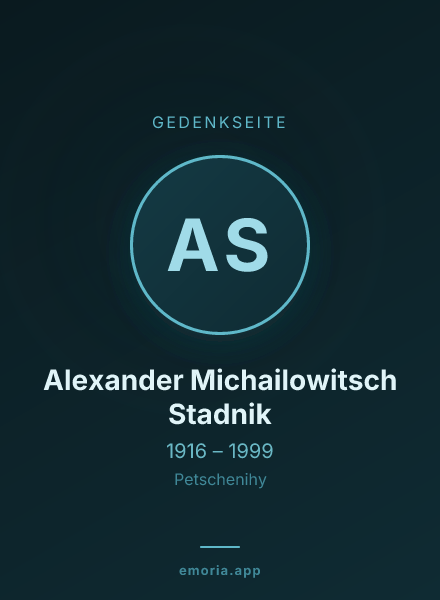 Gedenkportrait von Alexander Michailowitsch Stadnik