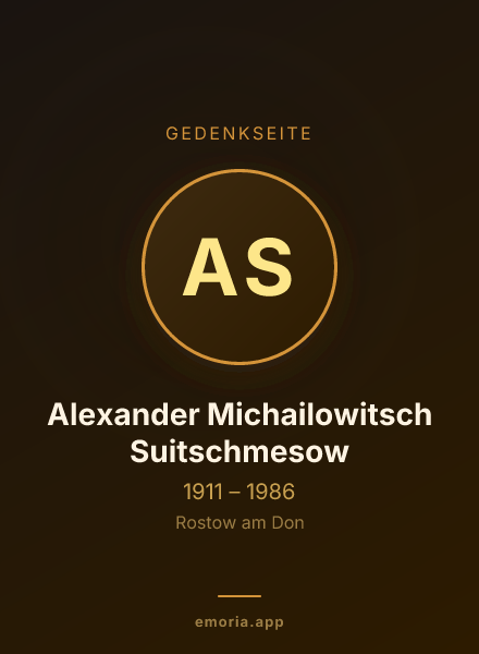 Gedenkportrait von Alexander Michailowitsch Suitschmesow