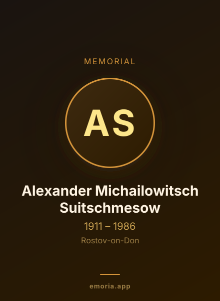 Memorial portrait of Alexander Michailowitsch Suitschmesow