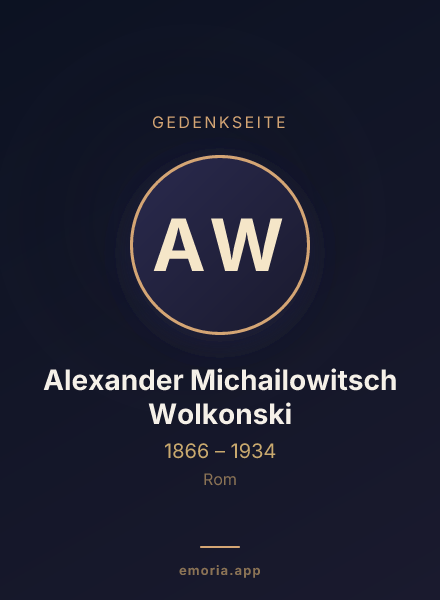 Gedenkportrait von Alexander Michailowitsch Wolkonski