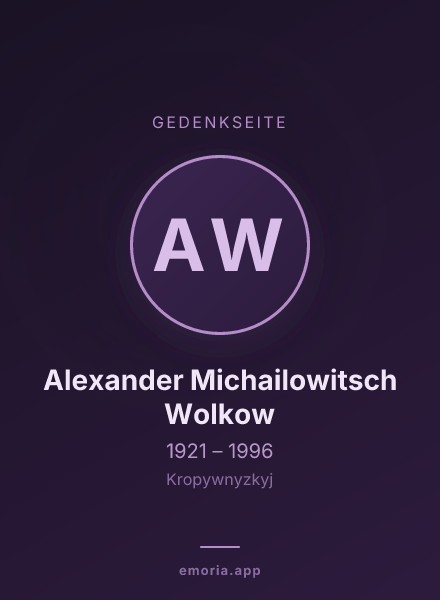Gedenkportrait von Alexander Michailowitsch Wolkow
