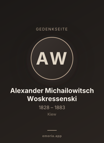 Gedenkportrait von Alexander Michailowitsch Woskressenski