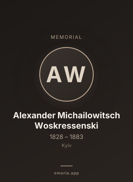 Memorial portrait of Alexander Michailowitsch Woskressenski