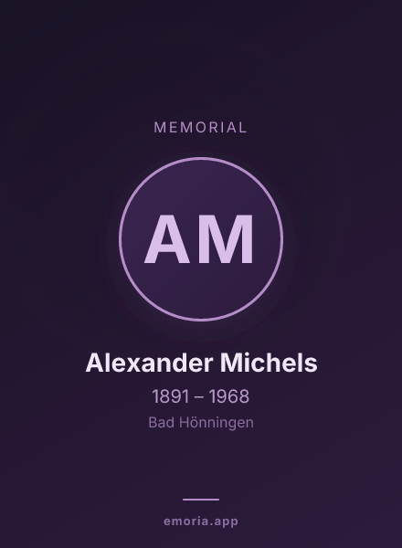 Memorial portrait of Alexander Michels
