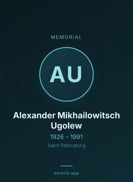 Memorial portrait of Alexander Mikhailowitsch Ugolew
