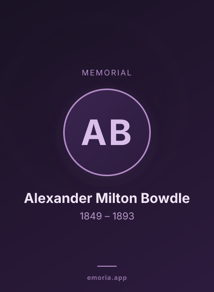 Memorial portrait of Alexander Milton Bowdle
