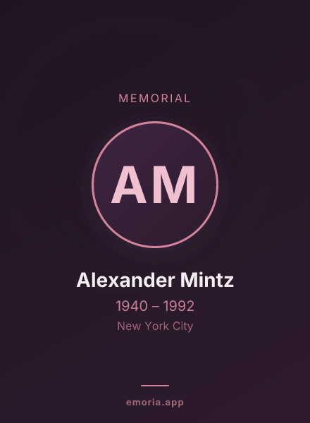 Memorial portrait of Alexander Mintz