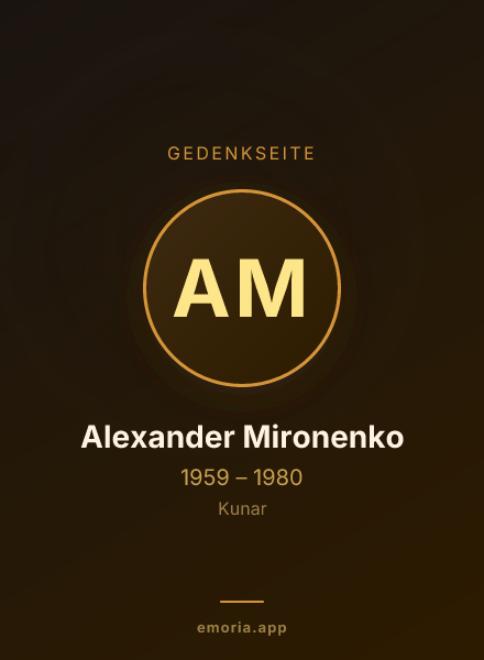 Gedenkportrait von Alexander Mironenko