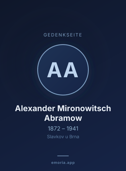 Gedenkportrait von Alexander Mironowitsch Abramow